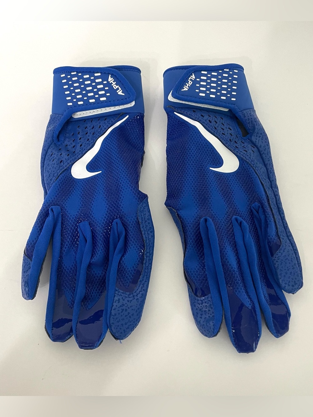 Nike Alpha Batting Gloves Youth Large Blue White Unisex Baseball Softball